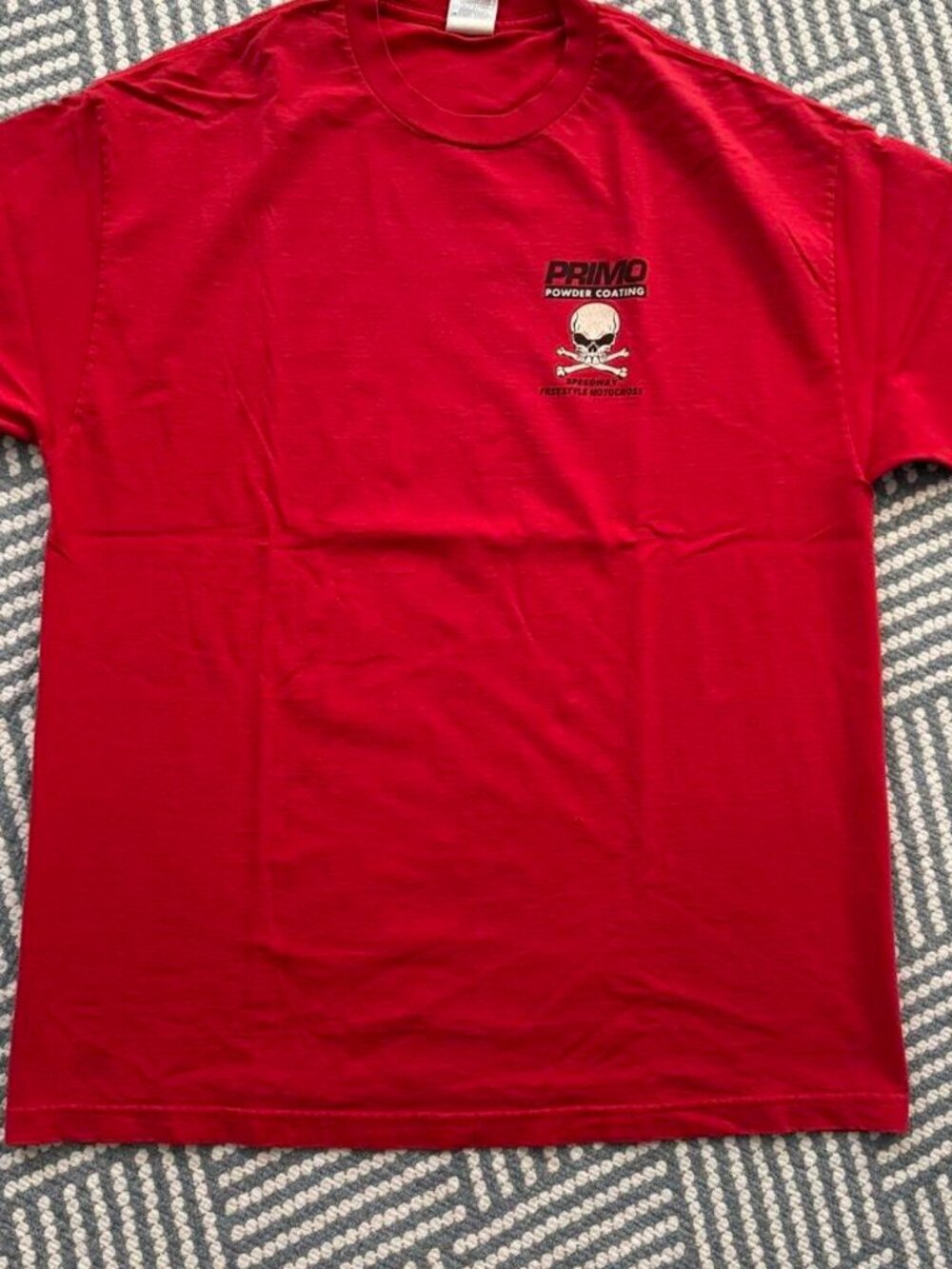 Vintage 90s Prime Red Skull & Crossbones Graphic T-Shirt Men's XL